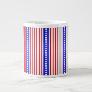 Caneca De Café Grande Listras e Estrelas