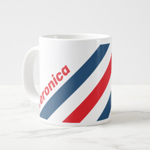 Caneca De Café Grande Listras Nostálgicas do Carteiro com Nome