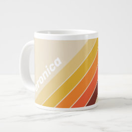 Caneca De Café Grande Listras Retrô com Nome