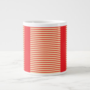 Caneca De Café Grande Listras Vermelhas Presente Vermelho