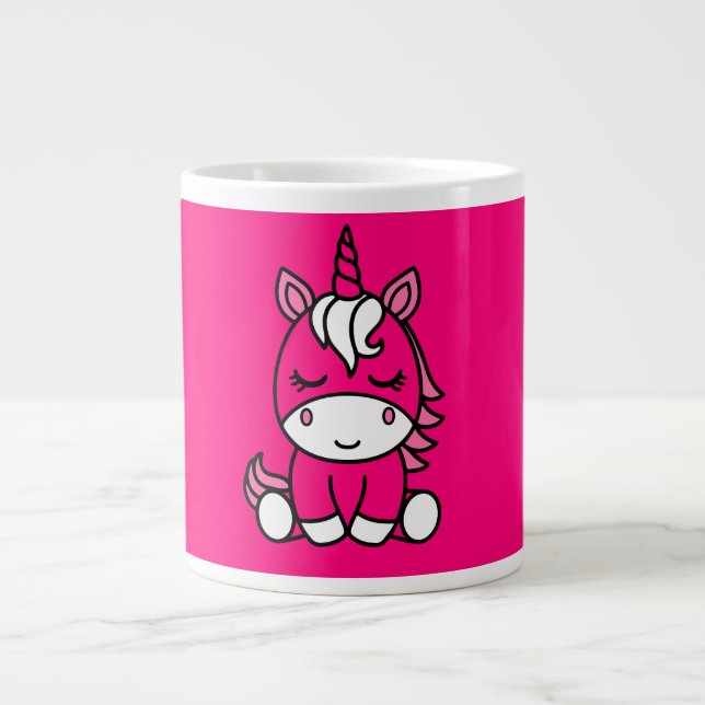 Caneca De Café Grande Little Girls Unicorn Pony (Frente)