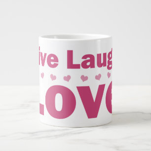 Caneca De Café Grande Live Laugh Love