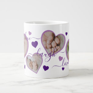 Caneca De Café Grande Live Laugh Love Photo Hearple