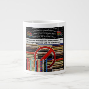 Caneca De Café Grande Livros proibidos. O governo sabe melhor.