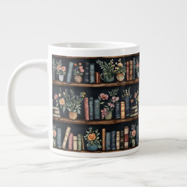 Caneca De Café Grande Livros Sem Fim Retro (Esquerda)