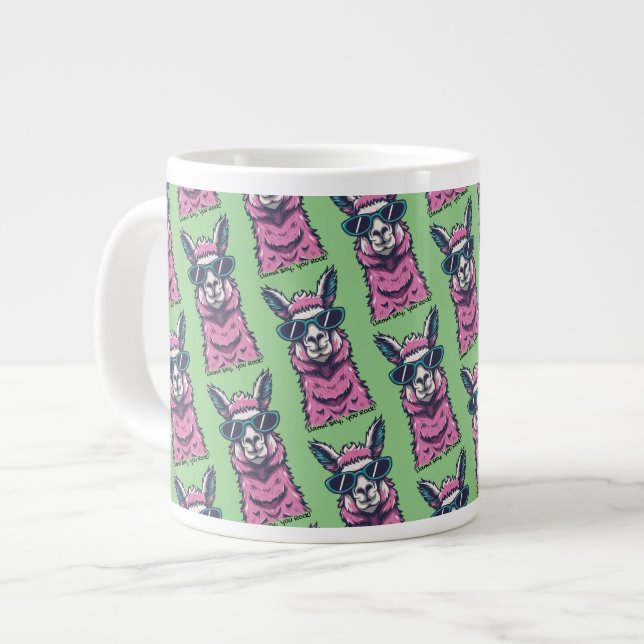 Caneca De Café Grande Llama diz que você é Rock | pose Quirky em óculos  (Frente Esquerda)