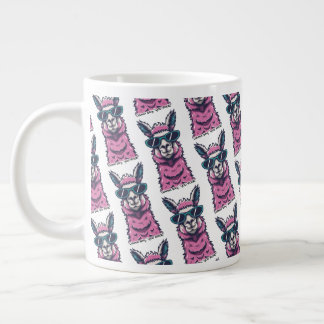 Caneca De Café Grande Llama diz que você é Rock | pose Quirky em óculos