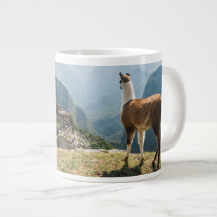 Caneca De Café Grande Llama Overlook Ruins   Machu Picchu, Peru