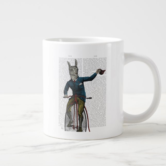 Caneca De Café Grande Llama sobre bicicleta (Direita)