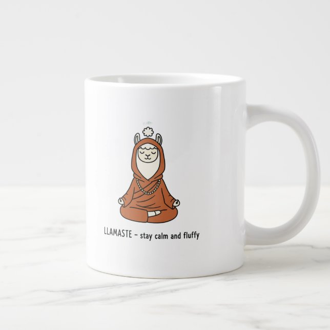 Caneca De Café Grande "Llamaste - stay calm and fluffy" (Direita)