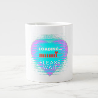 Caneca De Café Grande Loading Heart Retro Gamer