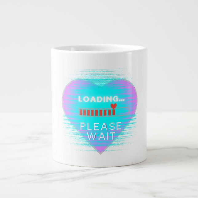 Caneca De Café Grande Loading Heart Retro Gamer (Frente)