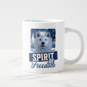 Caneca De Café Grande Lobo Ártico Espírito da Liberdade