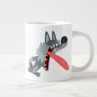 Caneca De Café Grande Lobo de animação giro