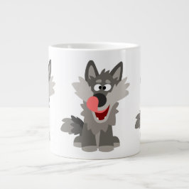 Caneca De Café Grande Lobo de Cartoon Bobo Bonito