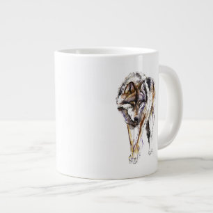Caneca De Café Grande Lobo Europeu