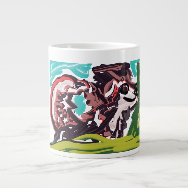 Caneca De Café Grande Lobo na primavera (Frente)