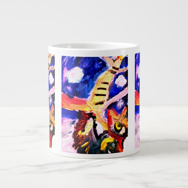 Caneca De Café Grande Lobo no inverno  (Frente)