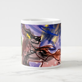 Caneca De Café Grande Lobo no outono