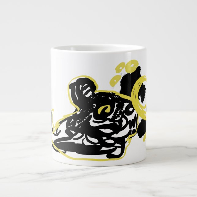 Caneca De Café Grande Lobo  nuvem lua  (Frente)