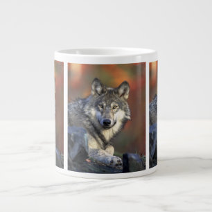 Caneca De Café Grande lobo selvagem