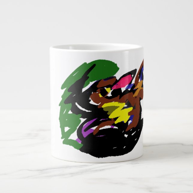 Caneca De Café Grande Lobo Selvagem outono  (Frente)