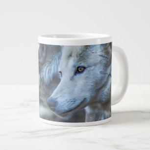 Caneca De Café Grande Lobos Sentinelas do Lobo Cinzento