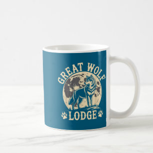 Caneca De Café Grande Lodge do Lobo Cena da Natureza da Lua Cheia
