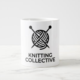 Caneca De Café Grande Logo Knitting Collective Pelote de Laine 