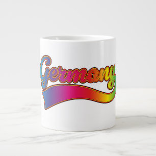 Caneca De Café Grande logotipo alemão Rainbow