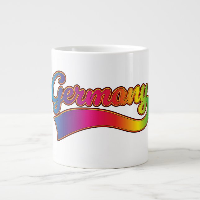 Caneca De Café Grande logotipo alemão Rainbow (Frente)