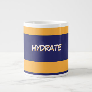 Caneca De Café Grande Logotipo da HYDRATE Laranja Faixa Azul Esc