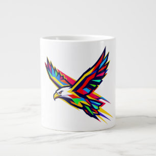 Caneca De Café Grande Logotipo de Águia Voadora Colorida Chaveirinho Esp