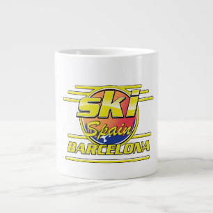 Caneca De Café Grande logotipo de Barcelona Espanha para esqui