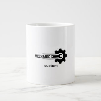 Caneca De Café Grande Logotipo de Engrenagem Mecânica – Design Automotiv