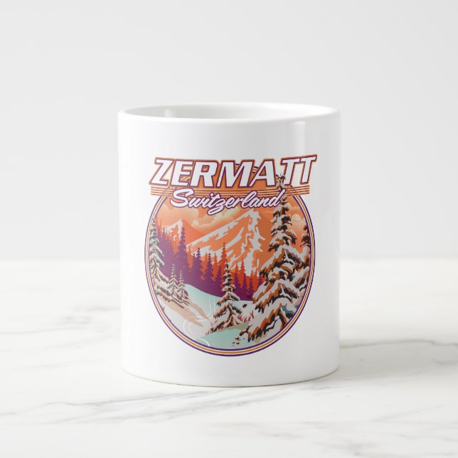 Caneca De Café Grande logotipo de Zermatt suíça (Frente)
