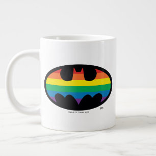 Caneca De Café Grande Logotipo do Batman Rainbow