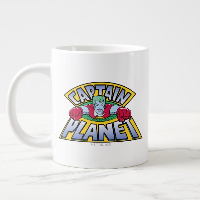 Caneca De Café Grande Logotipo do Capitão Planeta (Esquerda)
