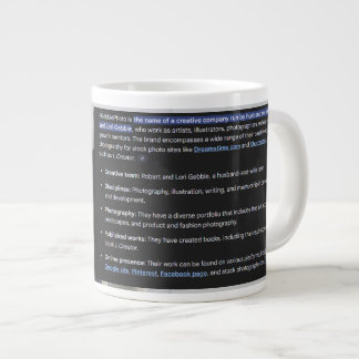 Caneca De Café Grande Logotipo RGPhoto Wermz com Descrição Café Gigante