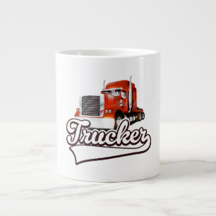 Caneca De Café Grande Logotipo vintage de caminhoneiro