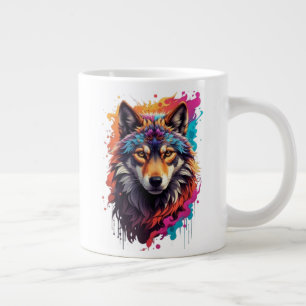 Caneca De Café Grande Logotipo Wolf Animal Design-87694