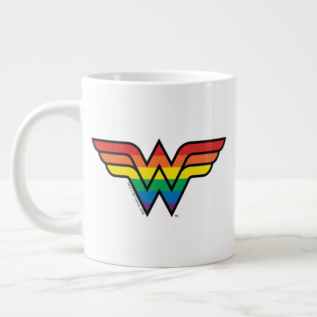 Caneca De Café Grande Logotipo Wonder Rainbow (Esquerda)