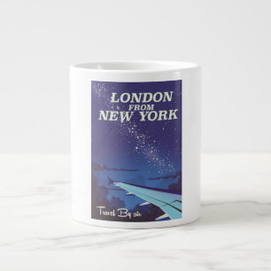 Caneca De Café Grande Londres de Nova York Cartaz de voo vintage