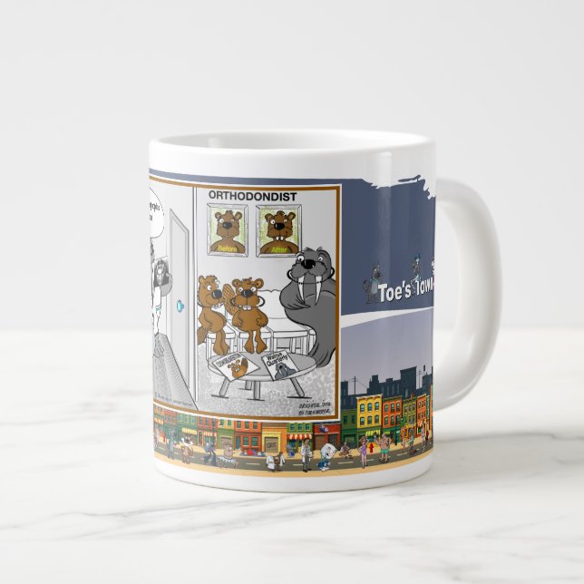 Caneca De Café Grande Longo na Dente | Aniversário (Frente Esquerda)