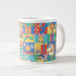 Caneca De Café Grande LOONEY TUNES™   Felizes Festas Padrão de Natal