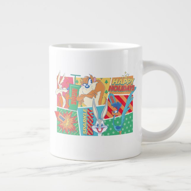 Caneca De Café Grande LOONEY TUNES™ | Padrão Feliz Natal (Direita)