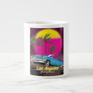 Caneca De Café Grande Los Angeles 1980 Retro Viagem impressão