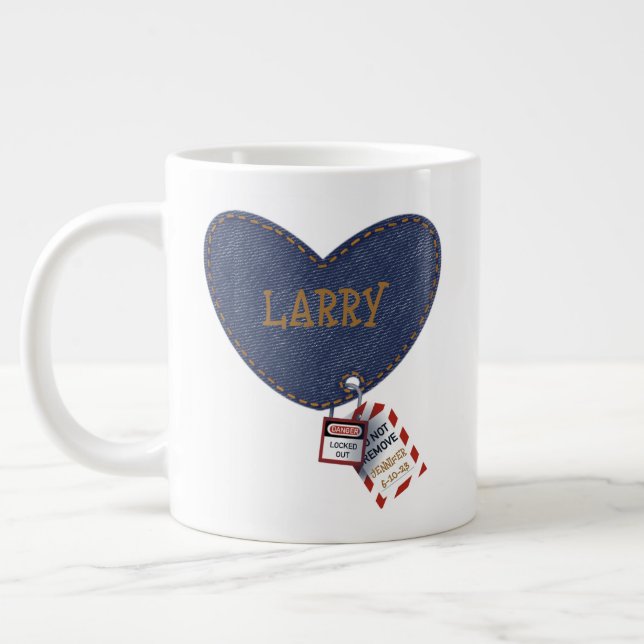 Caneca De Café Grande LOTO Jean Heart Patch (Esquerda)