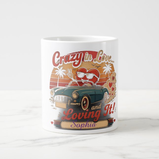 Caneca De Café Grande Louca de Amor... e Adorando! (Frente)