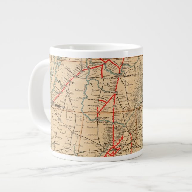 Caneca De Café Grande Louisville e Nashville Railroad (Frente Esquerda)